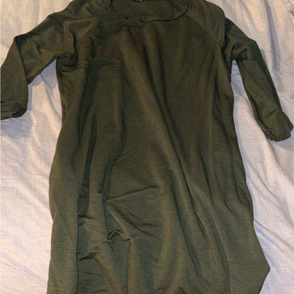 Betsey’s Boutique-Olive Green Long Sleeve Sweatshirt Dress